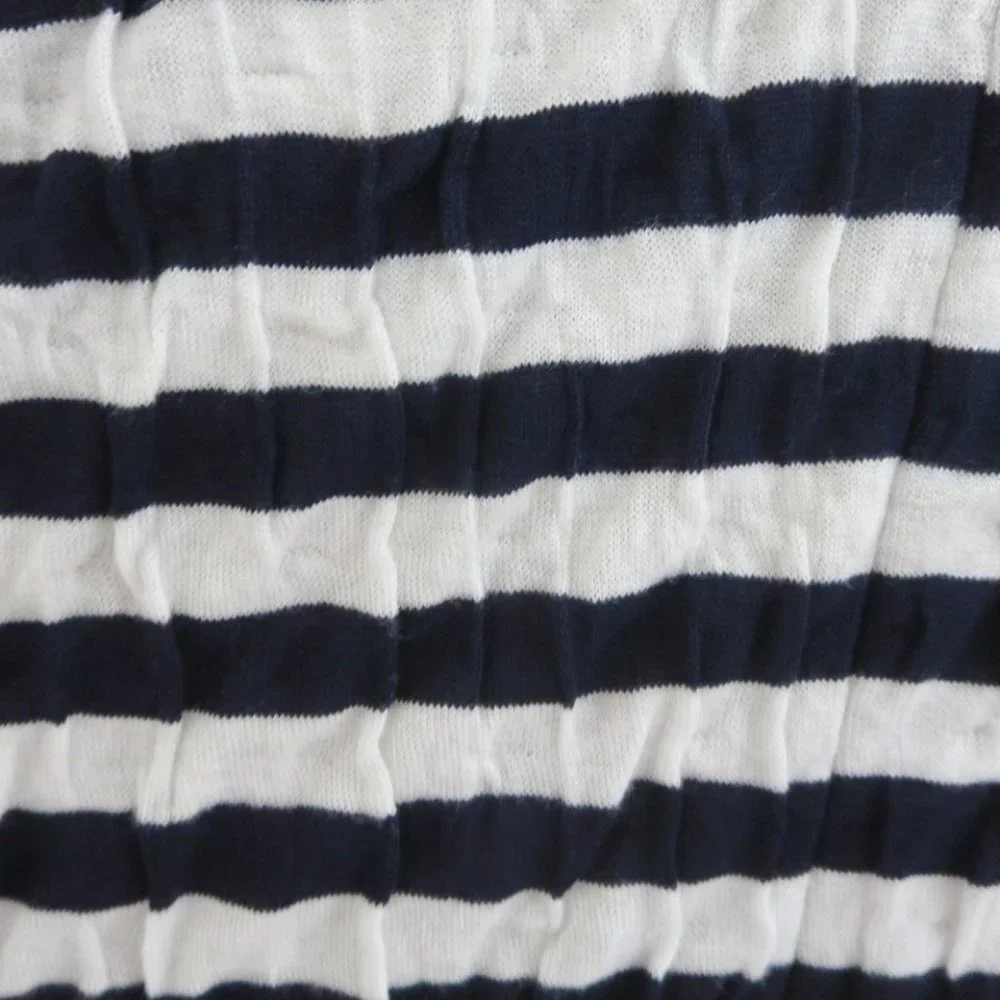 New JUDE Zip Front Hooded Striped Navy White Jacket Dolman Batwing Pockets NWT - Picture 6 of 14